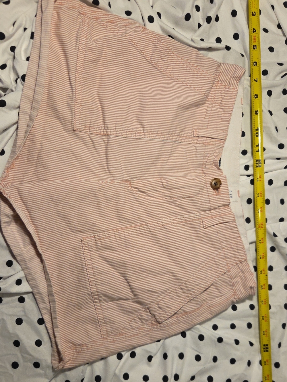 Pink And White Stripped Gap Girl Friend Chino Shorts